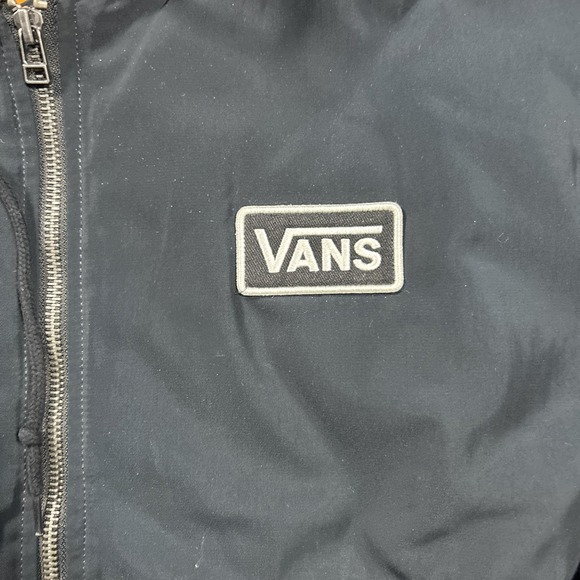 Vans Full Zip Jacket Bomber Hood Large Black Orange Skate - Picture 4 of 7